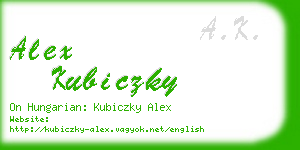 alex kubiczky business card